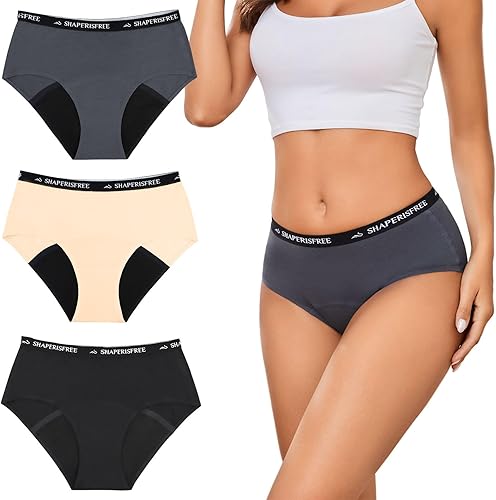 Incontinence Underwear for Women Leakproof 2.0 High Absorbency Period Panties Ladies Leakproof Menstrual Bladder Control Washable Cotton Briefs