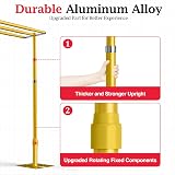EMART Backdrop Stand Heavy Duty 3mx3m Three Crossbar Pipe and Drape Background Support Kit, Adjustable Metal Frame for Wedding, Birthday, Party Decorations - Gold - 3
