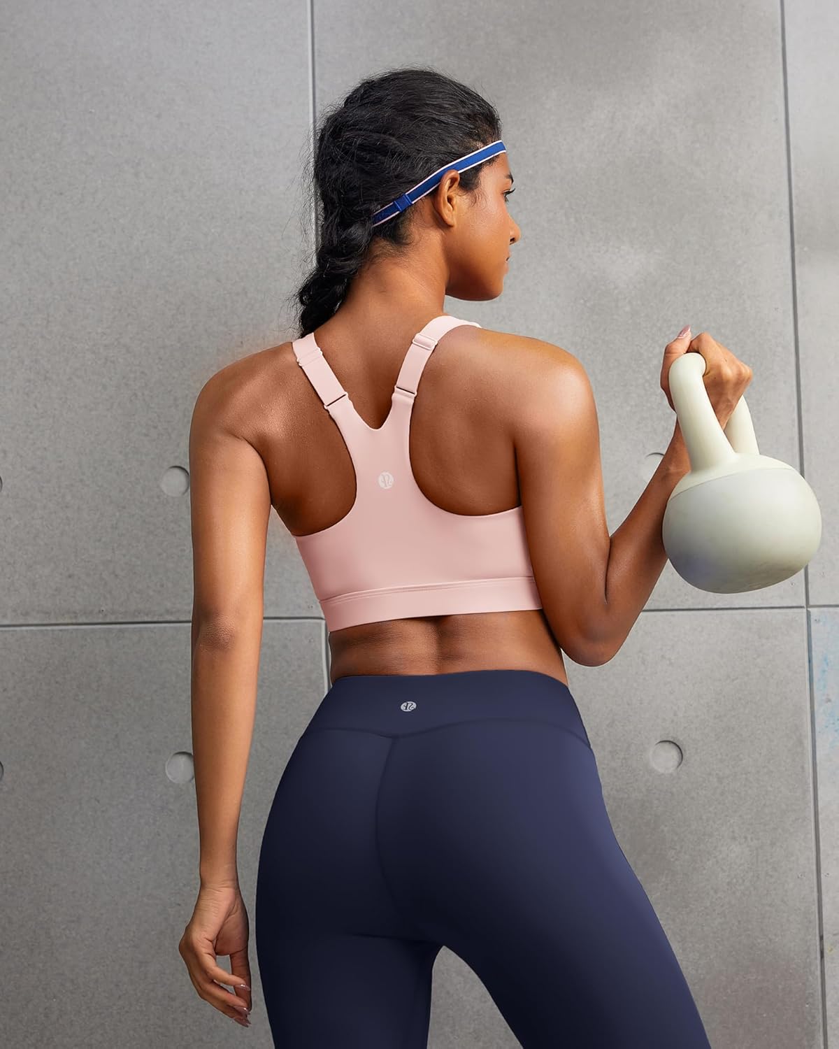 RUNNING GIRL Sports Bra for Women,Adjustable Straps Supportive High Impact Sports Bra with Sewn in Pads