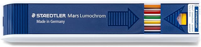 STAEDTLER Mars Lumochrom 204 Pack of 12 Drawing Leads 2 mm Assorted Colours