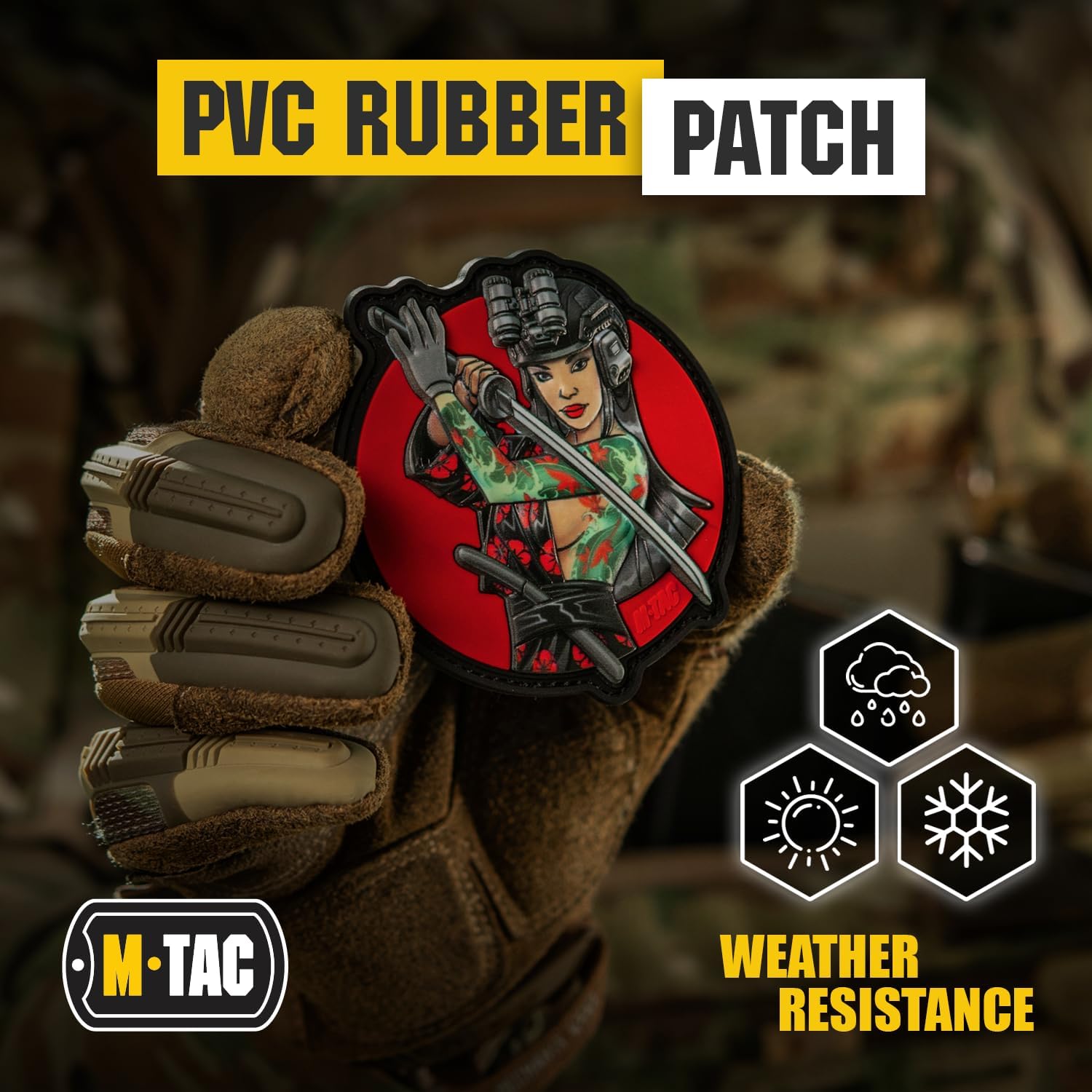 M-Tac Morale Patch Tactical Girl - PVC Tactical Military Patch with Hook Fastener Backing - Patches for Vest, Backpacks, Hats (Tattoo 4) (Fountain Turquoise) image 5