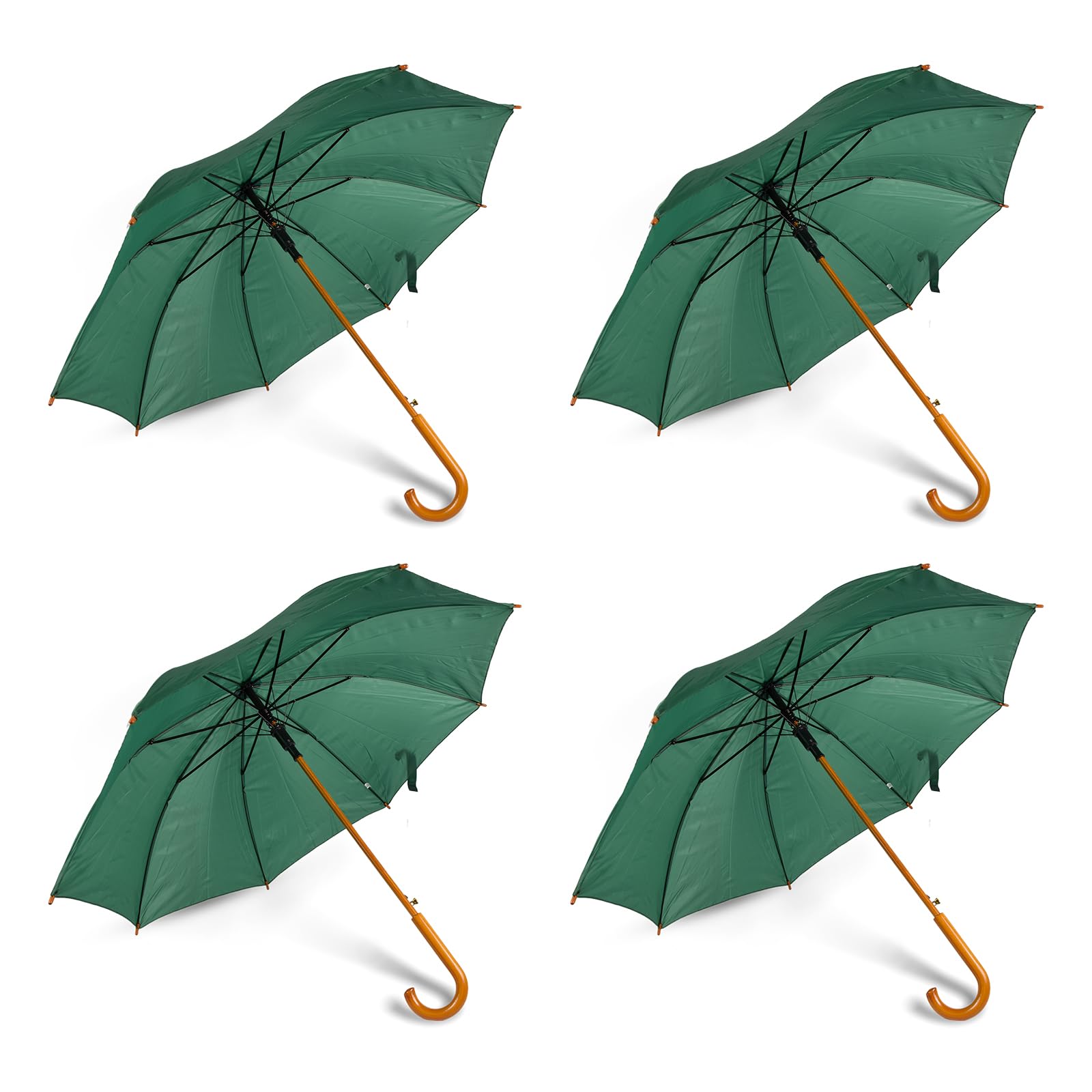 4er Set Grün Automatische Regenschirme - Unisex, Polyester Tuch & Aluminiumrahmen Mit Stahlstab, 102cm Durchmesser - Leicht & Langlebig, Ideal Für Sturm Und Regen