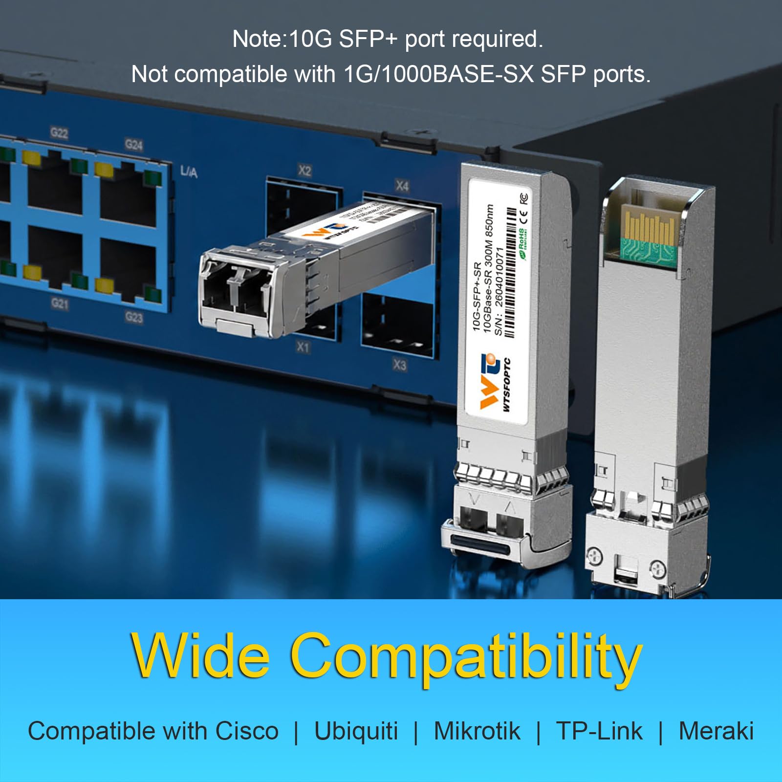 Nadajnik-odbiornik 10GBase-SR, 10G SFP+ do LC 850nm moduł wielomodowy MMF