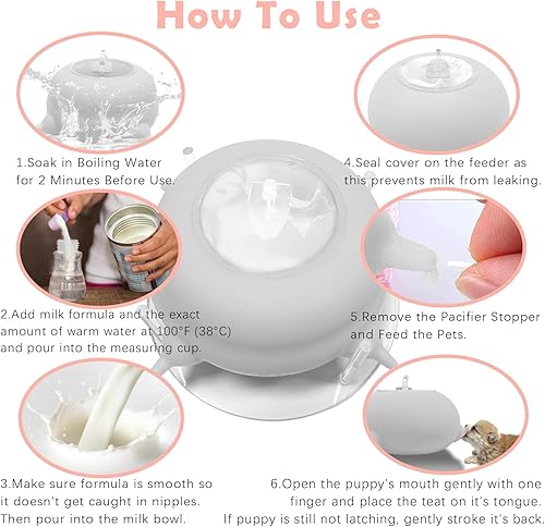 Miniatura 4 de KEDAO Comedero para cachorros y gatos, comedero de leche para cachorros, estación de lactancia para cachorros, comedero para múltiples cachorros,