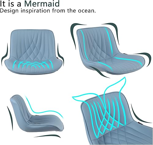 Miniatura 80 de YOUTASTE Bar Stools Set of 2, Adjustable Swivel Counter Height Barstools with Back, All Grey Faux Leather Upholstered Bar Chairs with Metal Base,