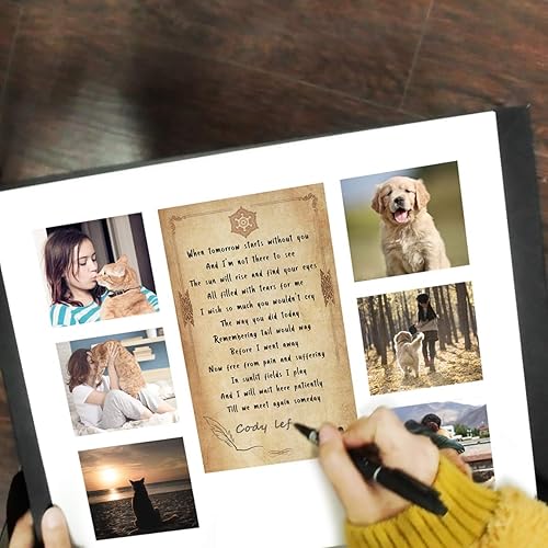 Vista 9 de KCRasan Marco de fotos conmemorativo para regalo de pérdida de mascotas, marco de recuerdo para perro o gato con recuerdo de homenaje