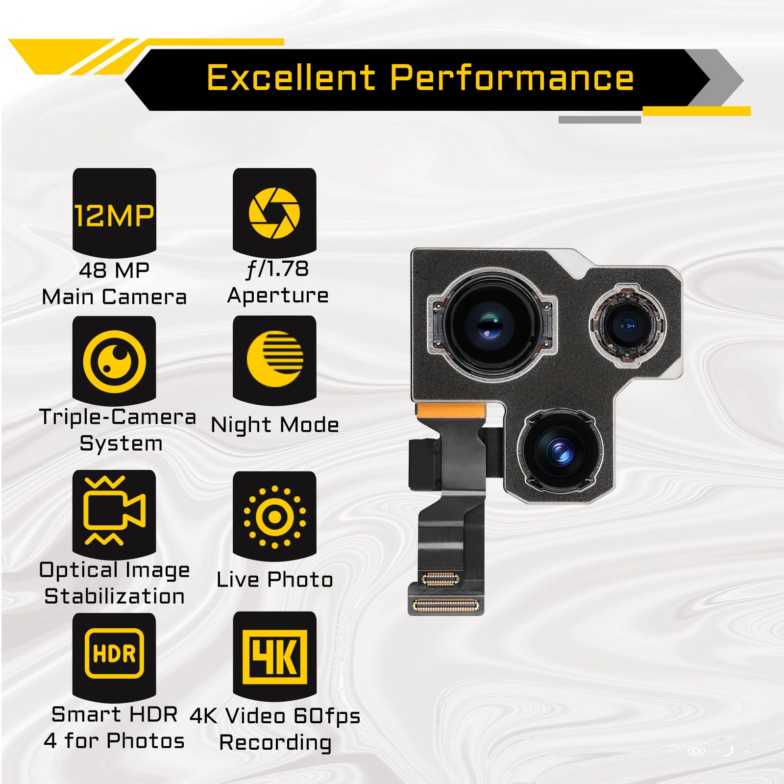 Amazon.com: CYKJGS for iPhone 14 Pro Max Main Rear Back Camera