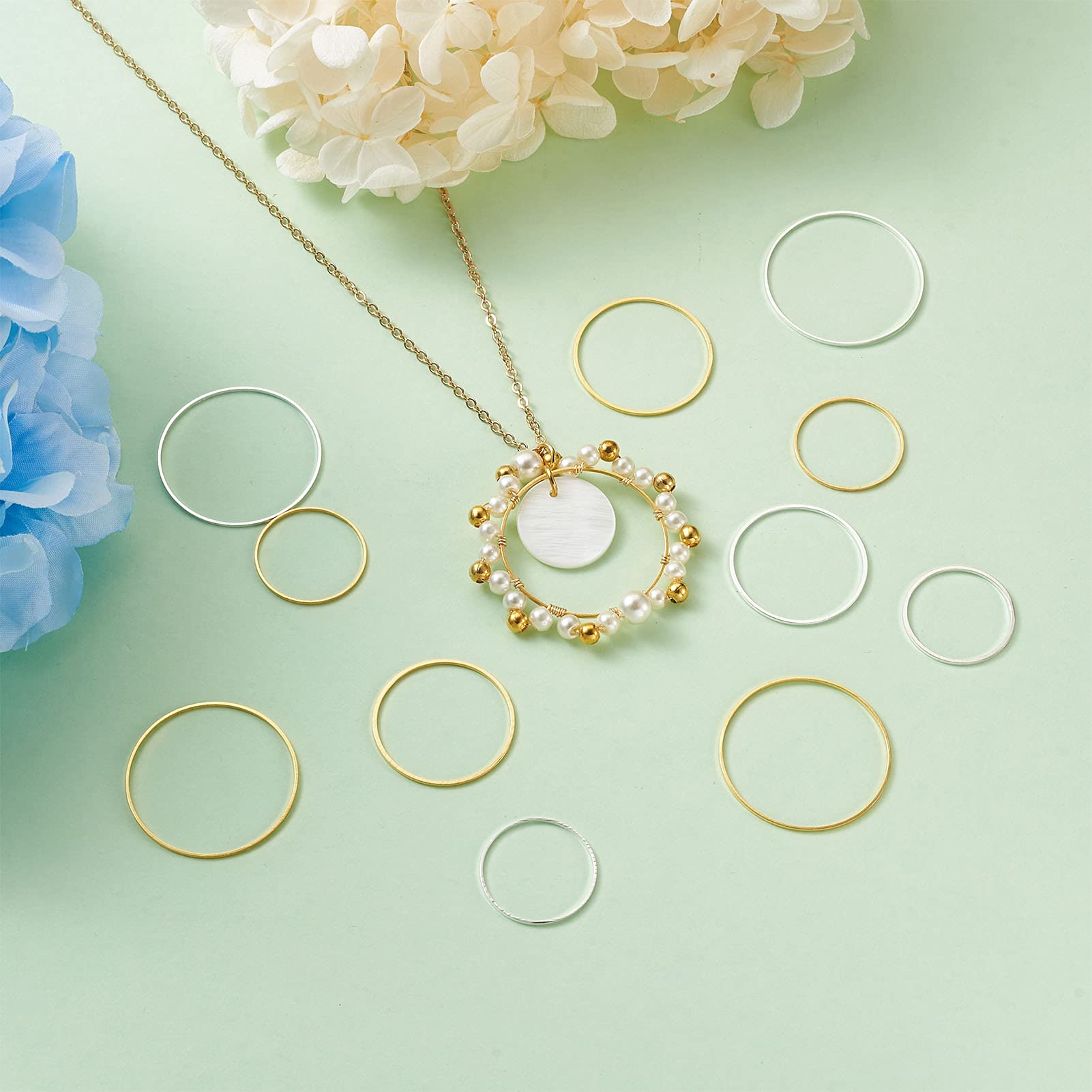 Craftdady Lot de 50 connecteurs ronds en laiton - 25 mm - pour bijoux Craftdady Lot de 50 connecteurs ronds en laiton - 25 mm - pour bijoux