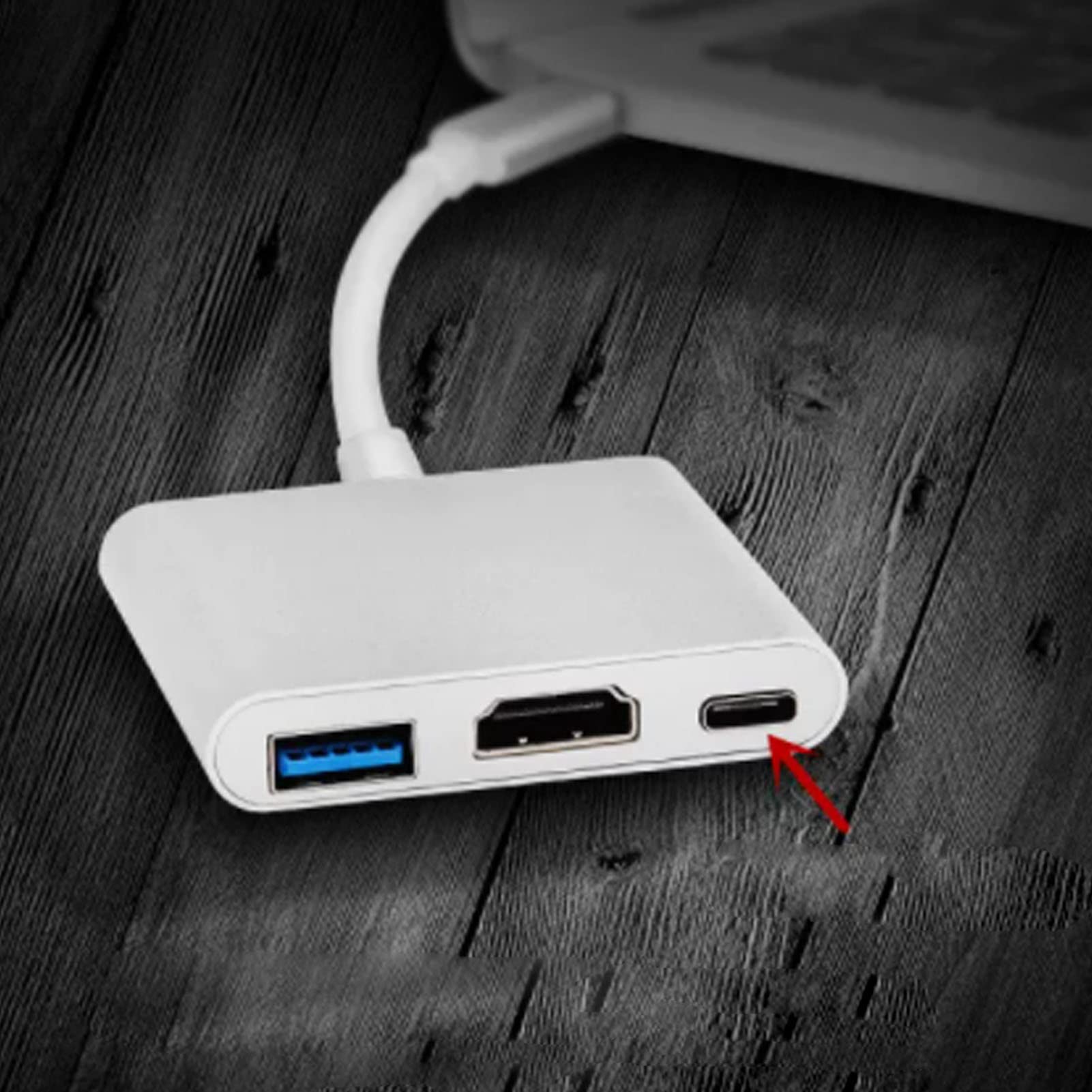 YOUTHINK Type C to HD Multimedia Interface VGA Adapter Portable 4K 30Hz Plug and Play Converter for Office and Home Entertainment Aluminium Alloy (Silver)