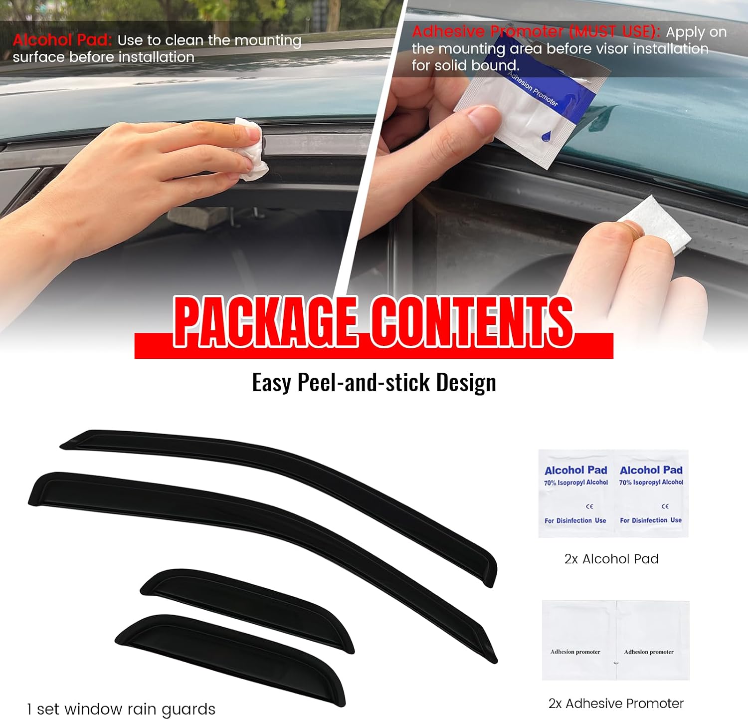 Window Visor Compatible with 2004-2012 Chevy Colorado GMC Canyon, Slim Style Acrylic Smoke Tinted 4PCS Sun Rain Shade Guard Wind Vent Air Deflector by IKON MOTORSPORTS, 2005 2006 2007 2008 2009 2010
