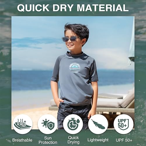 Miniatura 2 de Kanu Surf Boys Haywire UPF 50+ Sun Protective Rashguard Swim Shirt