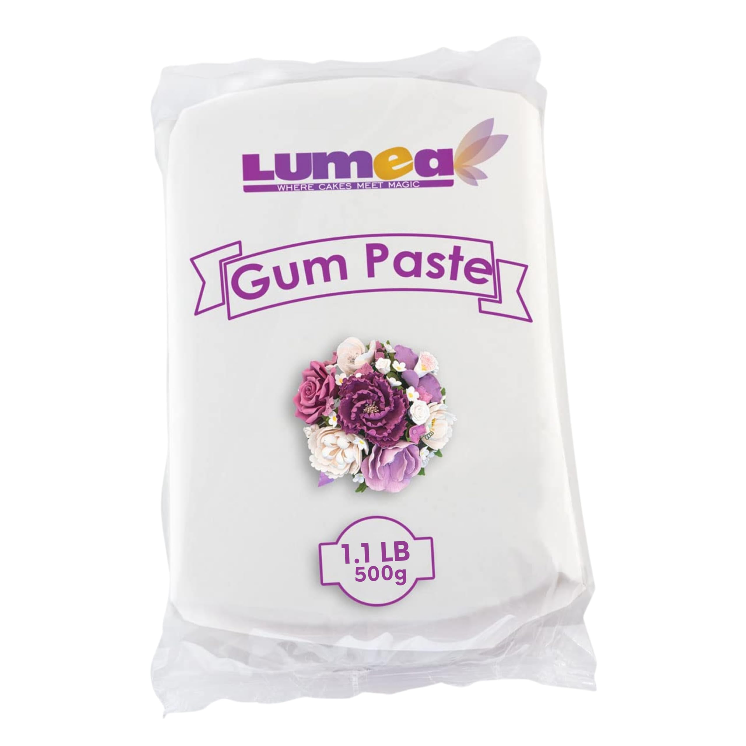 Dekozauber24 Blütenpaste weiß, 500g, vegan, essbar, perfekt für Blumen, Blüten, Rüschen, feine Dekorationen, essbare Zuckerpaste, weisse Tortendeko Fondant Lebensmittel & Getränke
