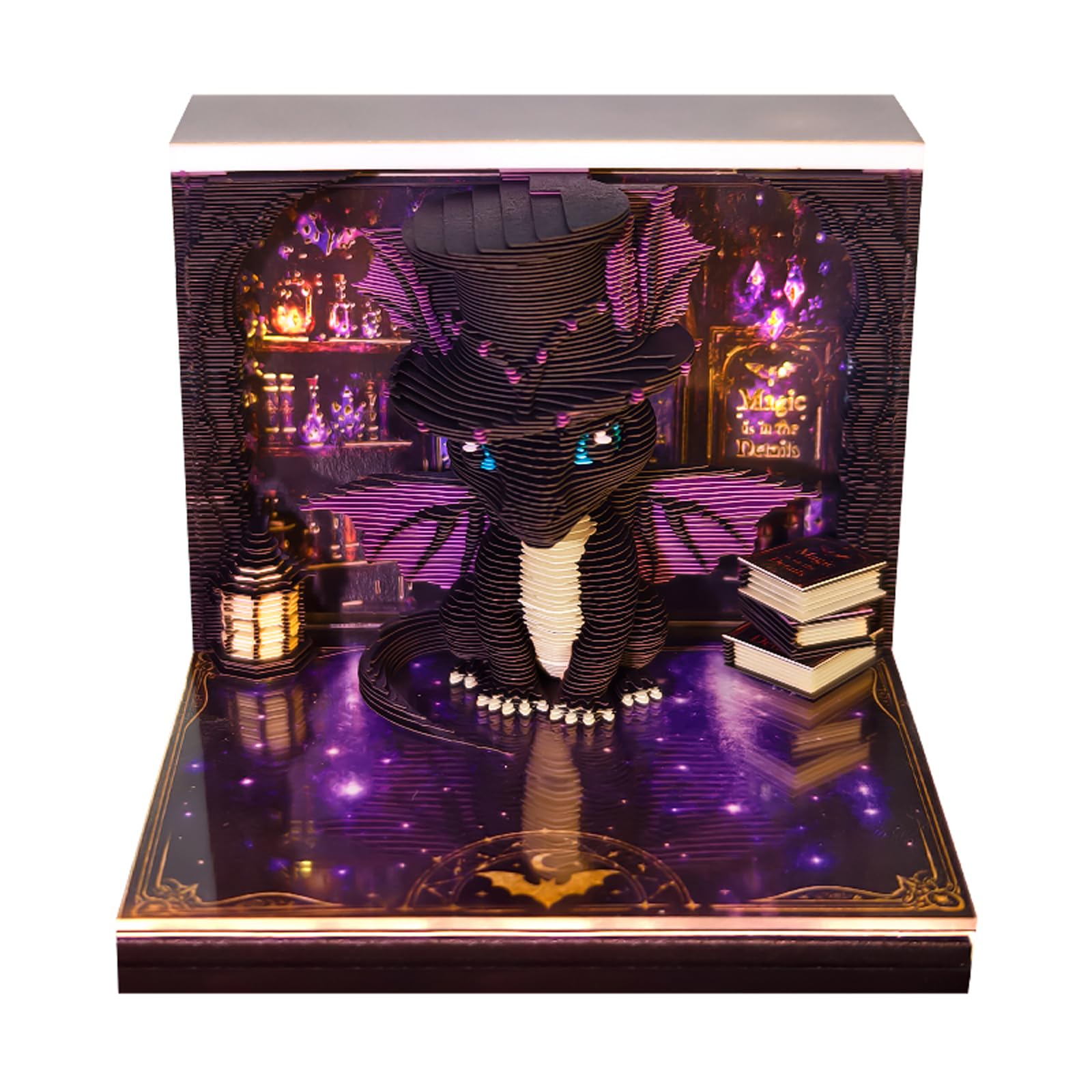 3D Time Piece Calendar 2027 With 52 Weekly Calendars, 3D memo pad tear away calendar 2027, Artsy Pads Suitable for Room and Office Desktop Decoration, Gift Giving (Magic Dragon)