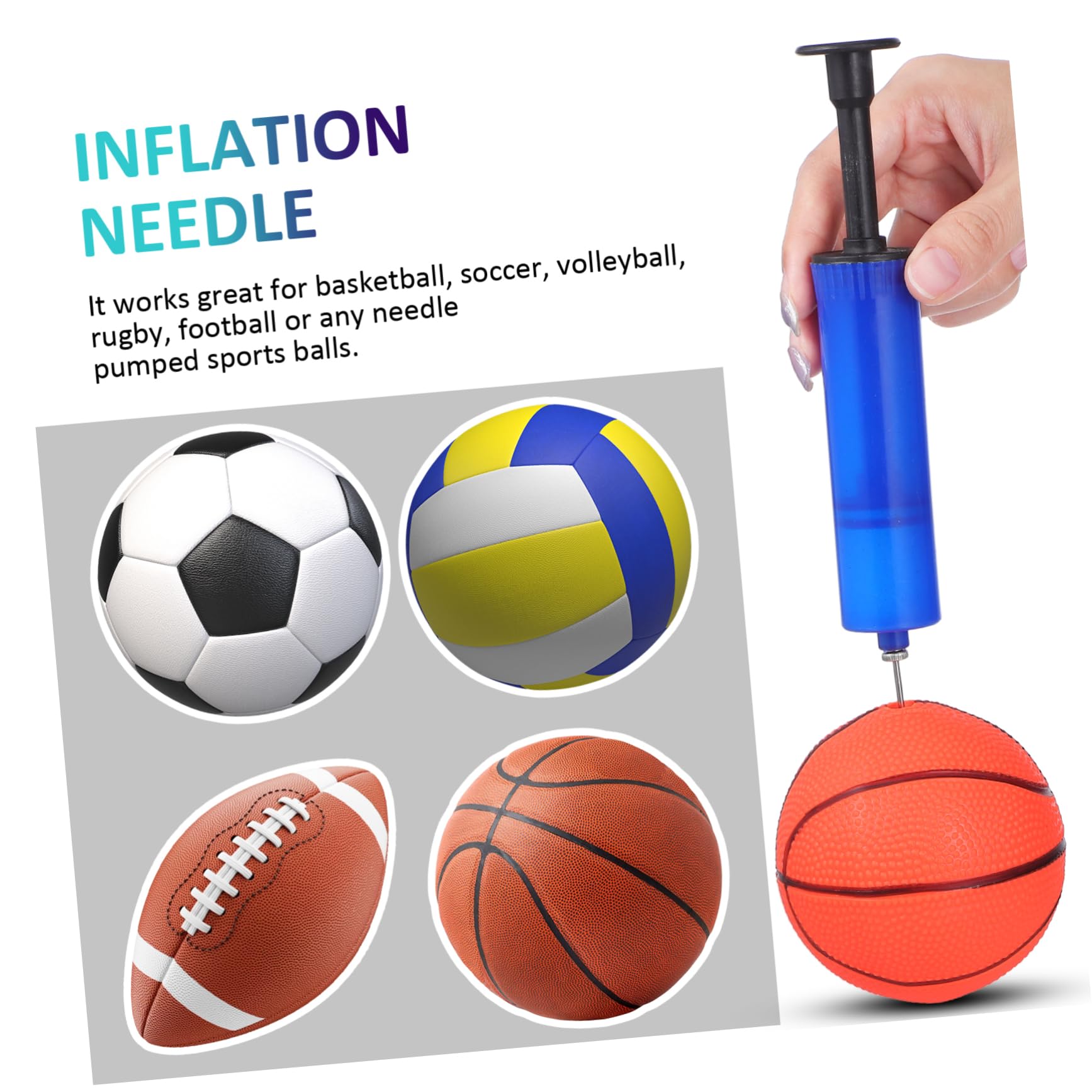 5 Series Agujas De Inflación De Metal para Balones para Fútbol Baloncesto Y Voleibol para Inflar Rápidamente Accesorio Y Compacto 20 Piezas X 5