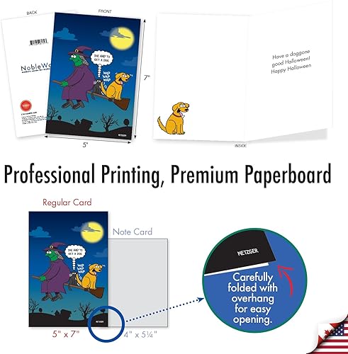 Miniatura 3 de NobleWorks - Divertida tarjeta de felicitación de Halloween para cachorros con sobre de 5 x 7 pulgadas (1 tarjeta) perro bruja C10153HWG