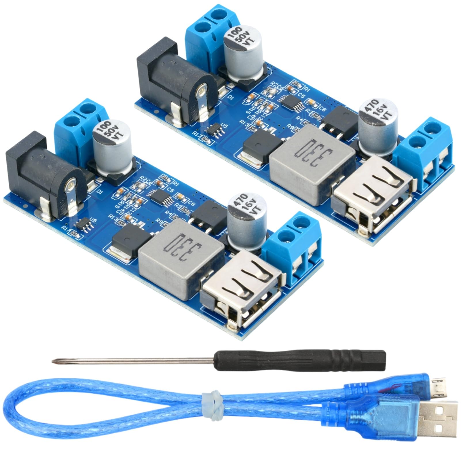 Transformateur 5V 5A DC régulateur de tension haute précision à double sortie USB robuste - 7