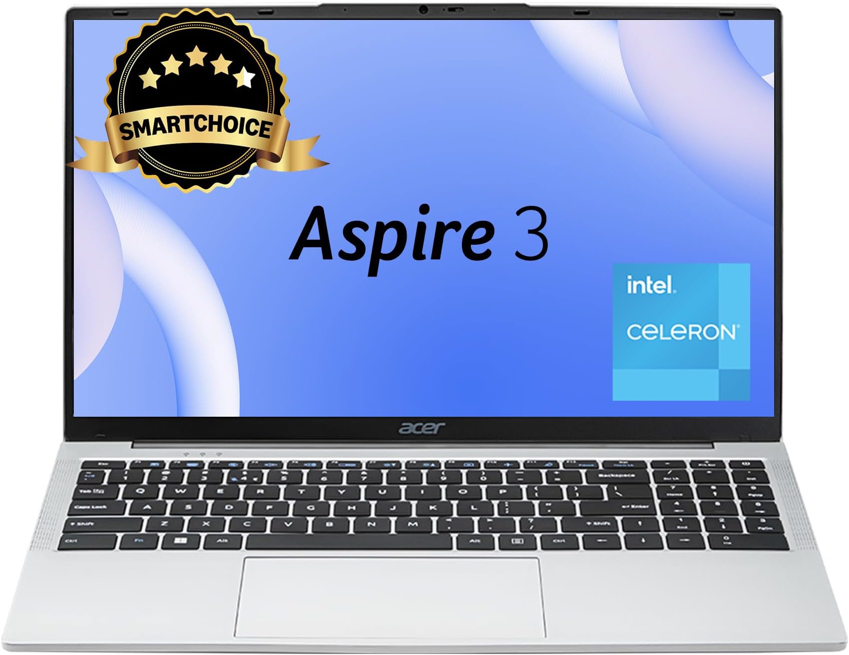 acer [SmartChoice Aspire 3 Laptop Intel Core Celeron N4500 Processor Laptop (8 GB LPDDR4X SDRAM/512 GB SSD/Win11 Home/38 WHR/HD Webcam) A325-45 with 39.63 cm (15.6") HD Display, Pure Silver, 1.5 KG