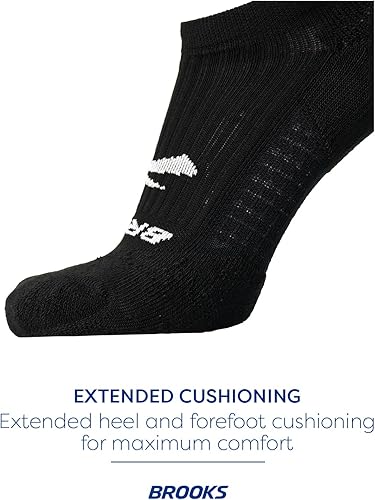Vista 4 de Brooks Ghost No Show Socks I Performance Running Calcetines de perfil bajo con soporte de arco para hombres y mujeres