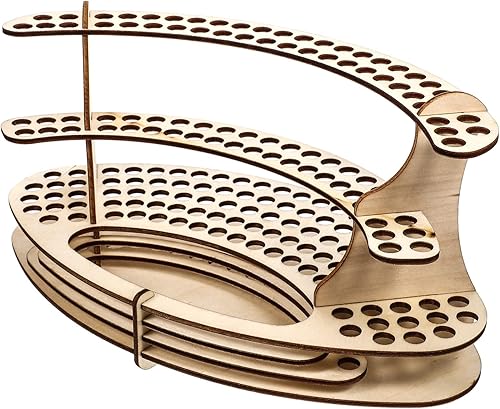 MAGICLULU Soporte de madera para bolígrafo de bricolaje, soporte de exhibición de pasteles para brochas de maquillaje, ranuras verticales, soporte