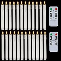 Vista 11 de Homemory 12 velas cónicas de plástico sin llama con control remoto temporizador regulador, candelabros LED marfil con luz de llama parpadeante