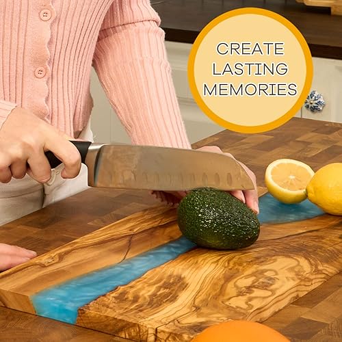 Miniatura 3 de Italian Olive Wood luxury Cheese board with Resin, Charcuterie board, Chopping and Cutting Board for Meat Vegetable & Fruit, Wooden Epoxy Serving