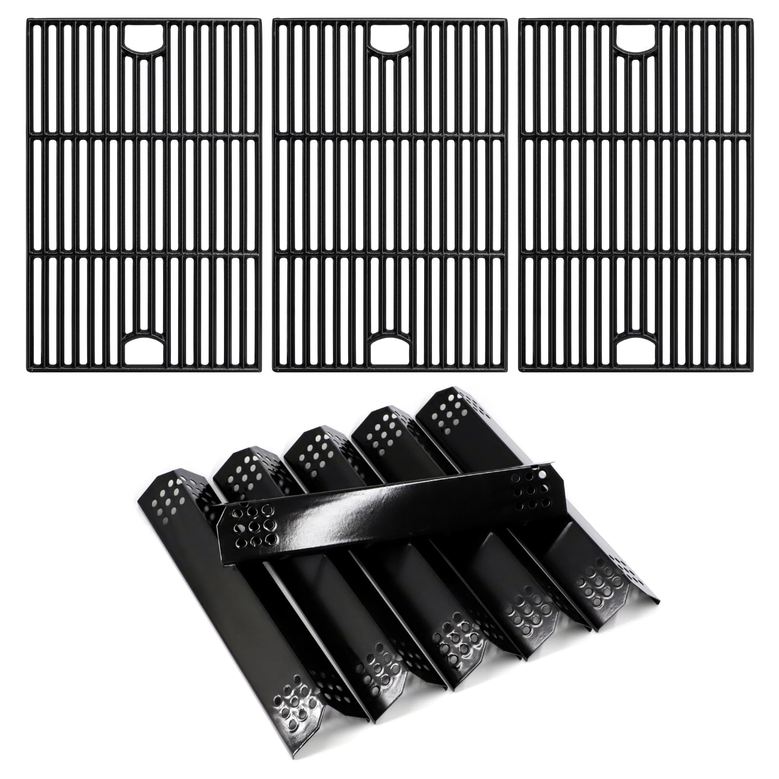 Adviace Ersatz-Grillroste Für Nexgrill 720-0896 & ähnliche Modelle – 3-teiliges Gusseisen-Set, Antihaftbeschichtet, Einfach Zu Reinigen – Passt Für 6-Brenner Grills