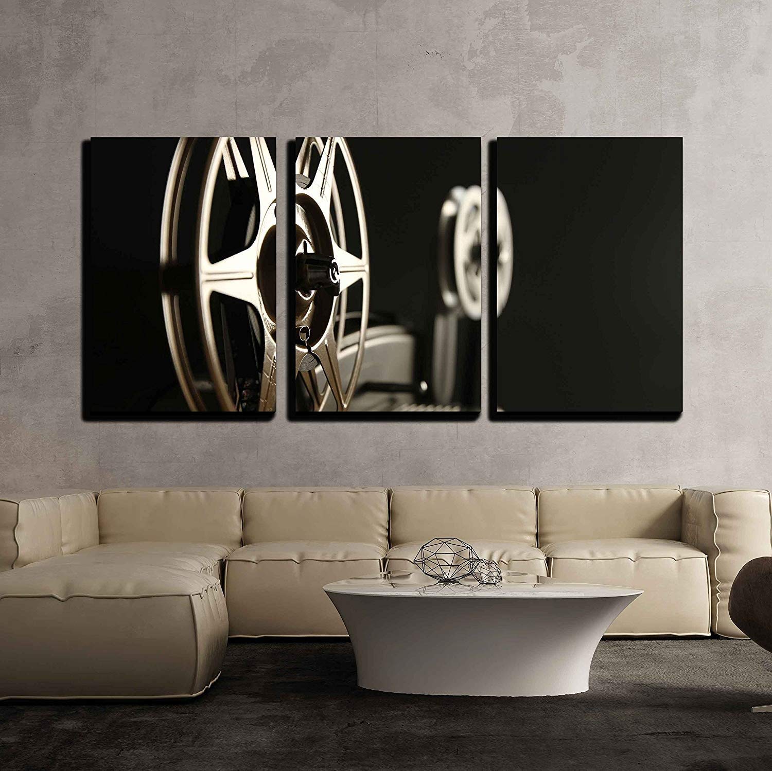 wall26 - Closeup of 8mm Film Reels - Canvas Art Wall Art - 24"x36"x3 Panels