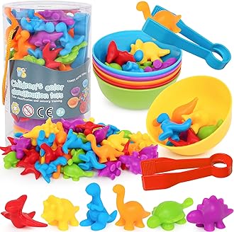 Dinosaur Toys,Color Sorting Toys for Toddlers,Montessori Education Learning Toy,Toddler Activities Sensory Training & Counting Games Christmas Stocking Stuffers Gifts for 3 Year Old Boys Girls