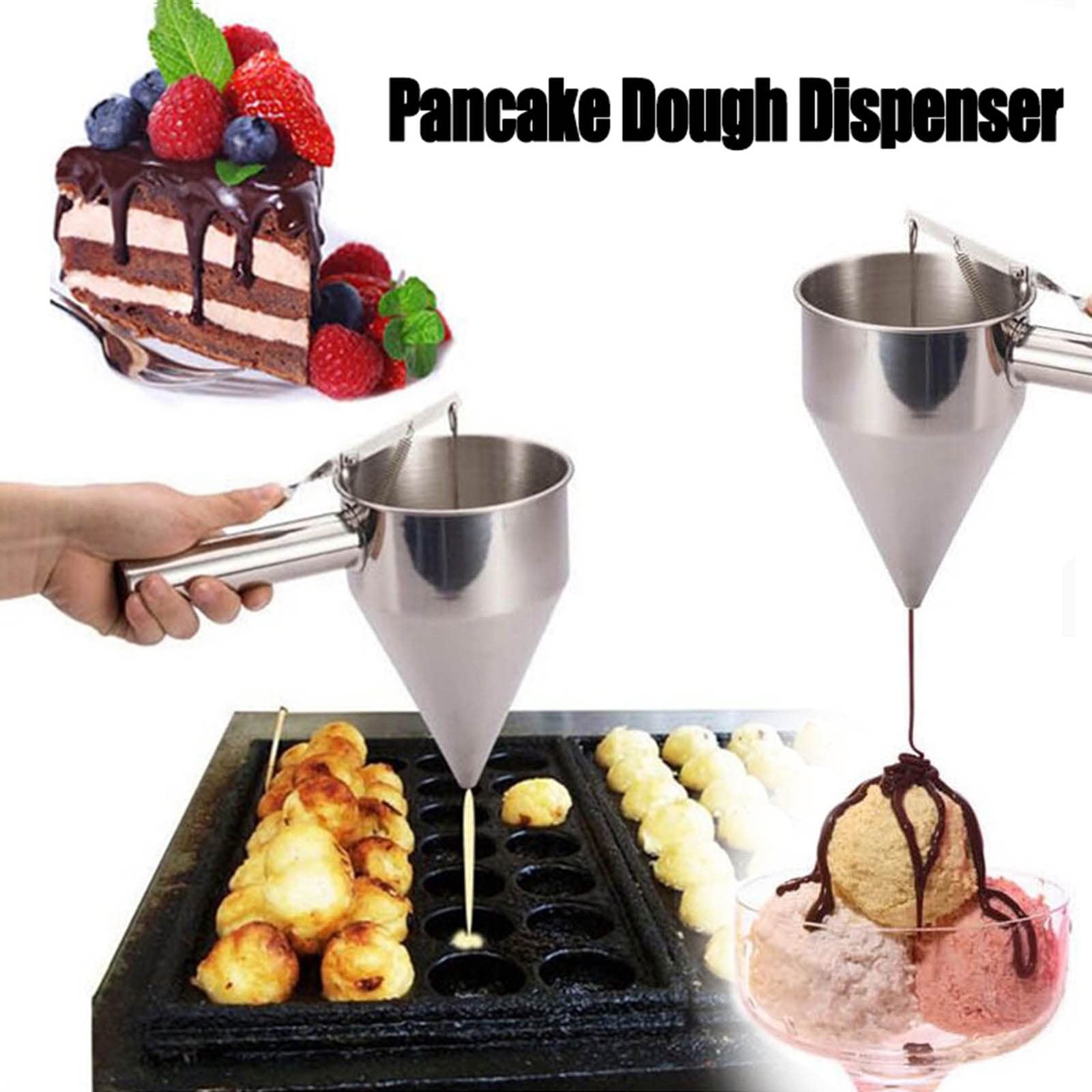 Stainless Steel Funnel Octopus Tools with Handle Pancake Batter Dispenser Batter Dispensers Kitchen Gadgets