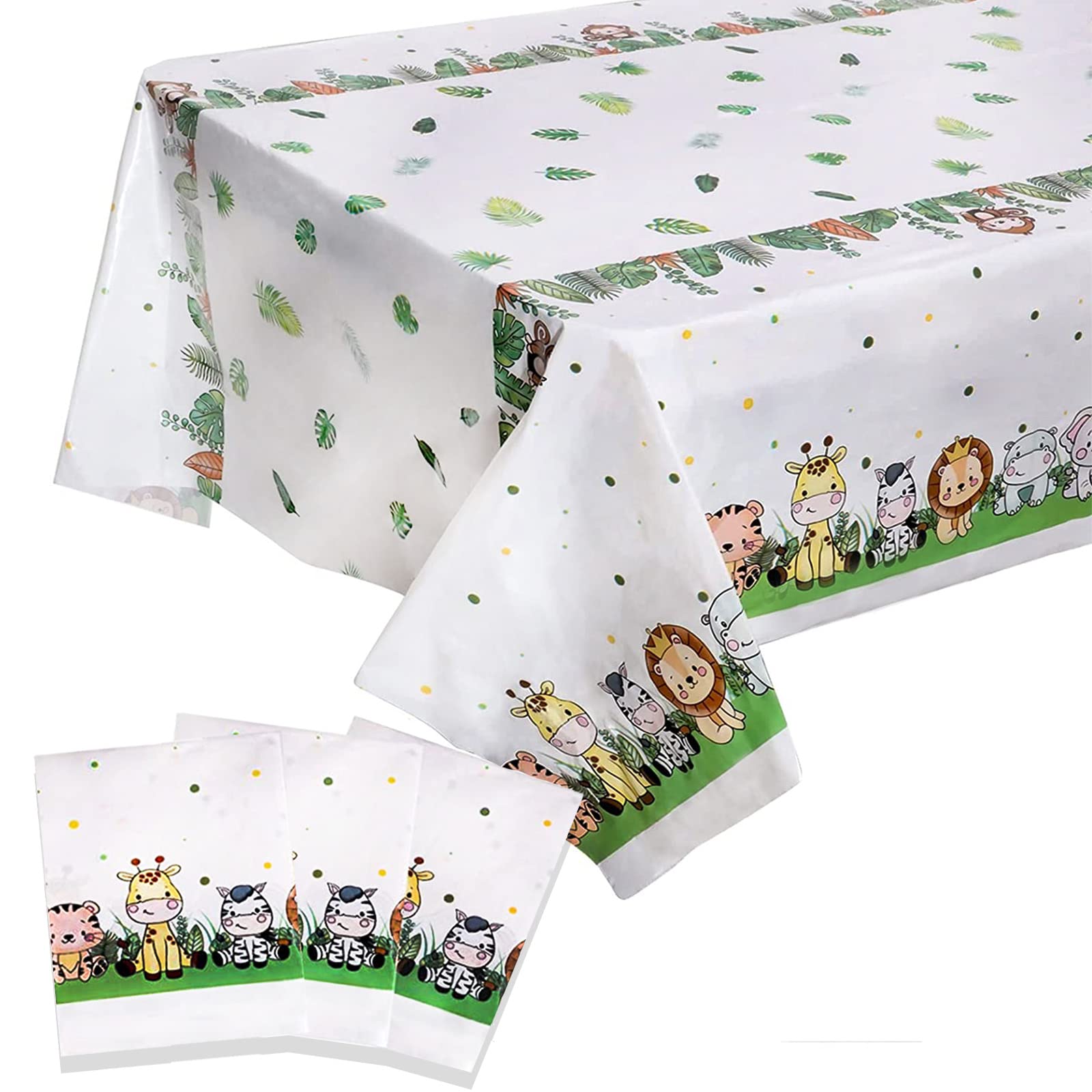 Tovaglie Di Plastica Rettangolari Tovaglia In Plastica Con Stampa Leopardata, 137,2 X 274,3 Cm, Tovaglia Rettangolare Impermeabile Per Bambini, Compleanno, Baby Shower, Zoo, Giungla Tovaglia Di Plastica Rettangolare