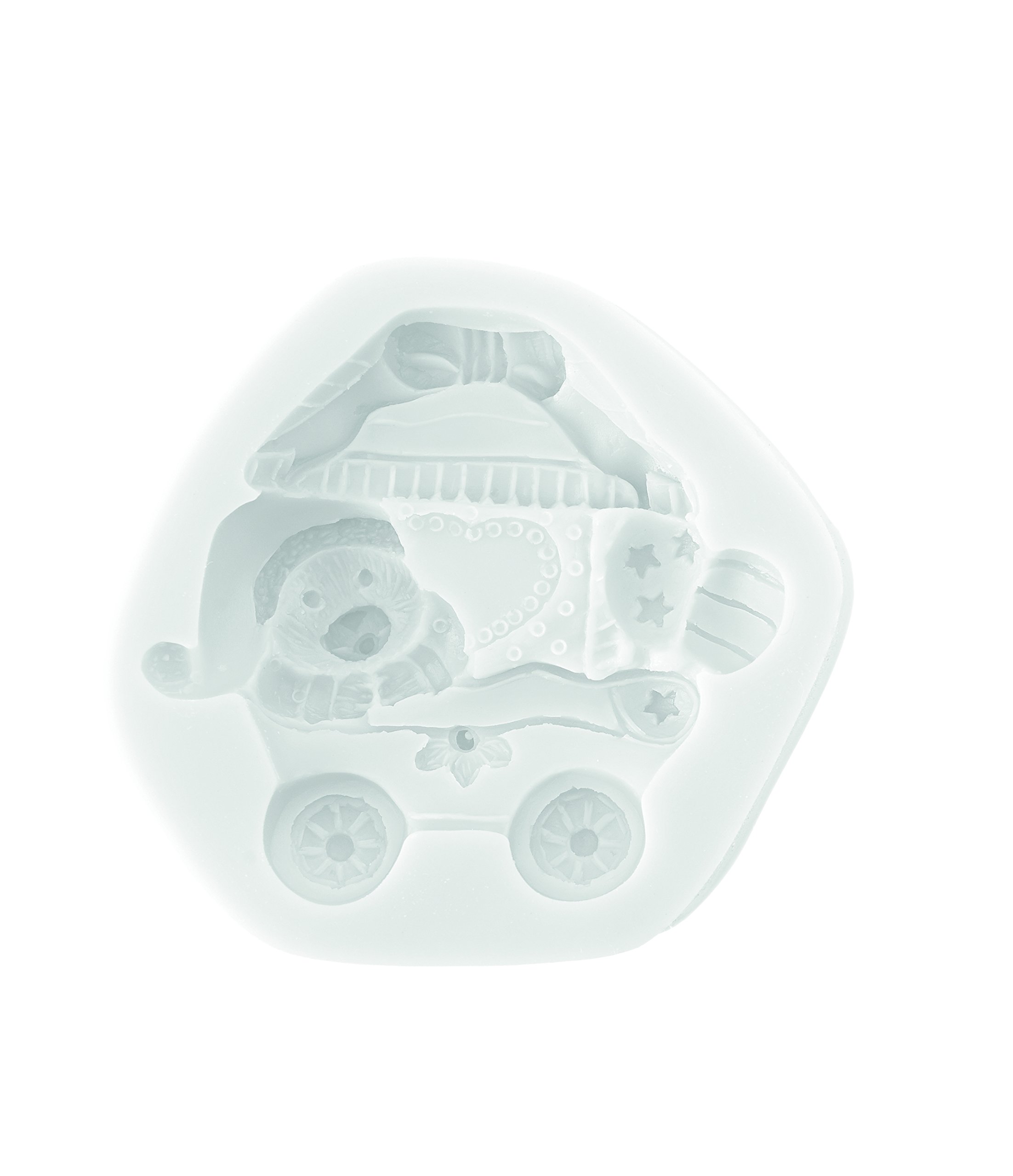 silikomart 71.472.00.0096 Mould for Sugar Paste/Pushchair SLK372 Pooh Silicone-White