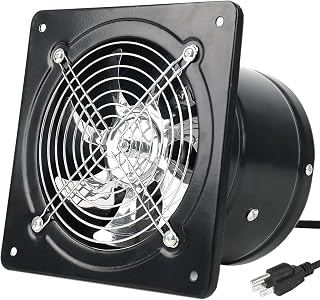 Exhaust Fan with Plug, 14 inch 2647CFM Through-the-Wall Ventilation Fan with Light Weight Pure Copper Motor, for Laundry Room, Toilets, Garage, and Shopping Mall, 110V, Black