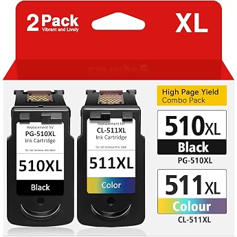 Oeggoink 510 511 Printer Cartridges Set Black + Color Compatible with Canon PG-510 CL-511 510 511 Multipack for Canon Pixma MP270 MP280 MP230 for Canon MX360 MP495 iP2700 MX320 MP280 MP250