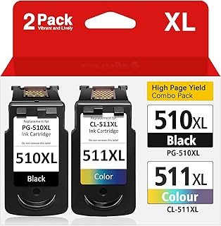 Oeggoink 510 511 Printer Cartridges Set (Black + Colour) Compatible with Canon PG-510 CL-511, 510 511 Multipack for Canon Pixma MP270 MP280 MP230 for Canon MX360 MP495 iP2700 MX320 MP280 MP250