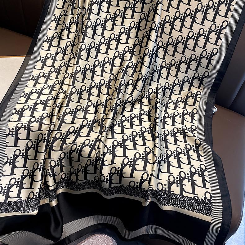 FairyCity Womens large Luxury Silk Scarf Satin Summer Scarf Lightweight Fashion Shawl Wrap3