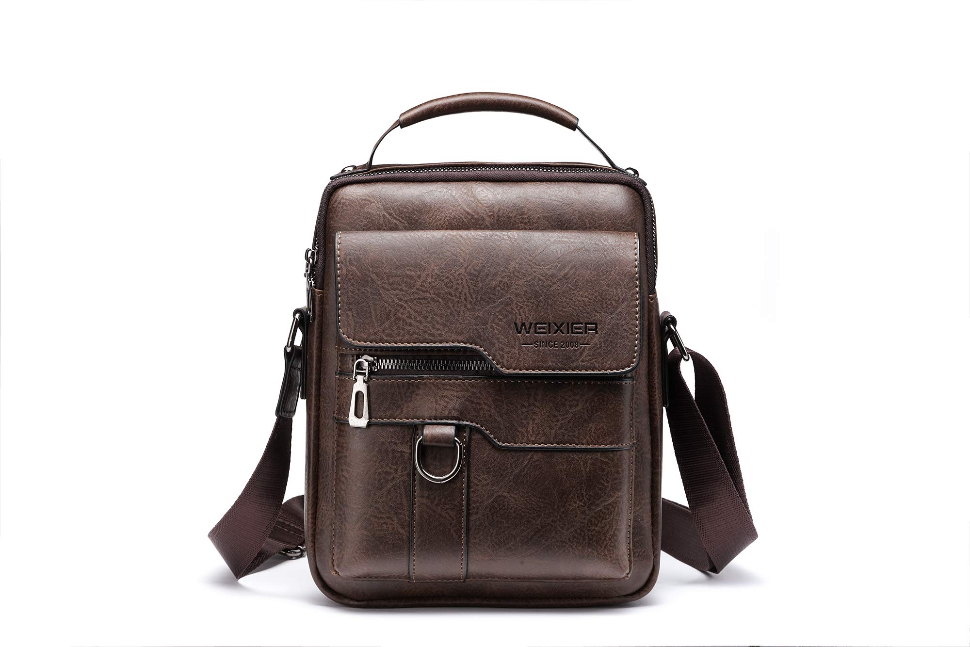 Mens Retro Leather Shoulder Bag - Stylish and Practical Messenger Bag with Multiple Compartments