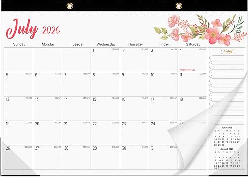 Tcamp Desk Calendar 2026-2027, Jul 2026-Dec 2027, 18-Month, 17" x 12" Large | Desktop & Wall Monthly Calendar for Home School Office