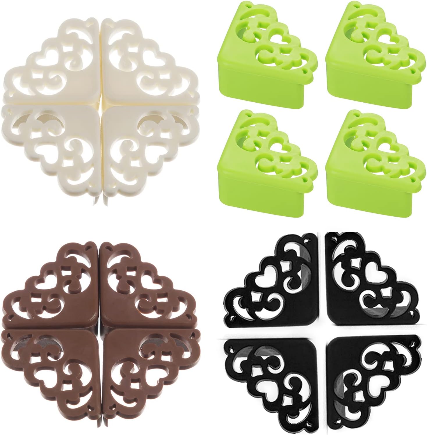 4Pcs Hollow Out Flower Pattern Soft Baby Safe Corner Protector Baby Table Desk Corner Guard Children Safety Edge Guards Corner Guards Baby Proof for Furniture White Corner Protectors Baby Proofing