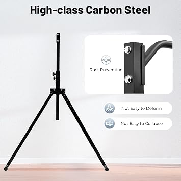 Foldable Pull Up Bar Multifunction Triangular Structure Pull Up Station with Height Adjustable, Load 440.92lbs, Power Tower Workout Dip Station for Home Gym Outdoor Strength Training (Bold Version)