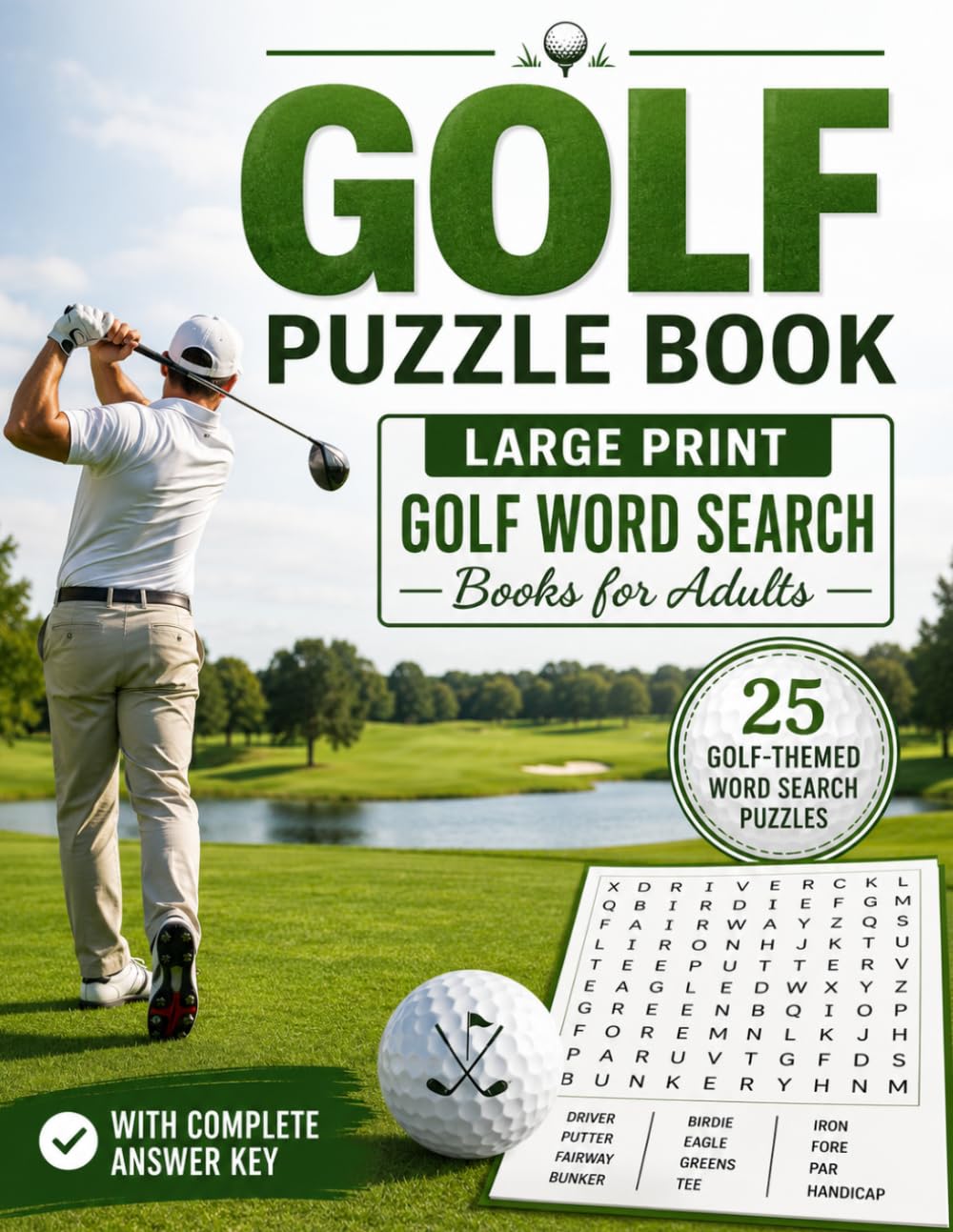 Golf Puzzle Book Large Print Golf Word Search Books For Adults: Golf Lovers Wordsearch