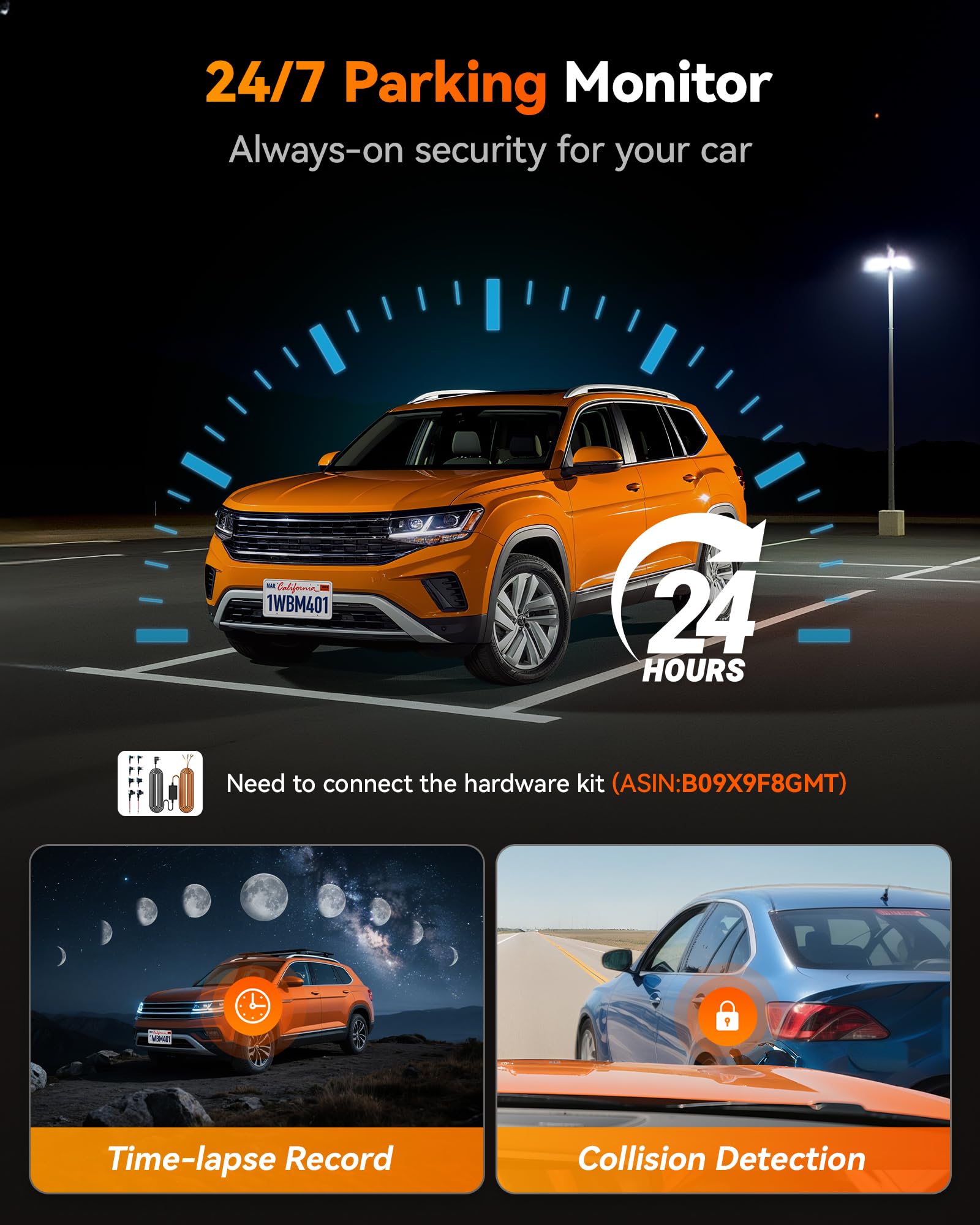WOLFBOX M40 10" Specchio Telecamera Posteriore, Dashcam 4K+1080P Auto Anteriore Posteriore, Specchio Dashcam con ADAS/BSD, Comando Vocale, Incluso Scheda da 64GB, Wi-Fi & GPS