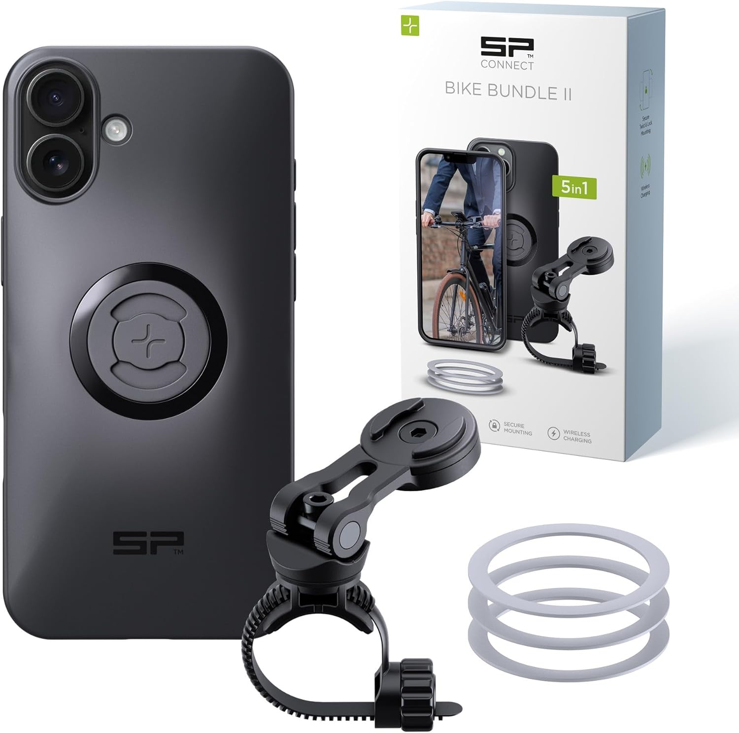 SP CONNECT Bike Bundle Phone Holder | SPC+ | Compatible with iPhone 16 Plus | Premium Mobile Phone Holder for Cycling | Electric Bicycle Cell-Phone Holders | Road Bike E-Bike