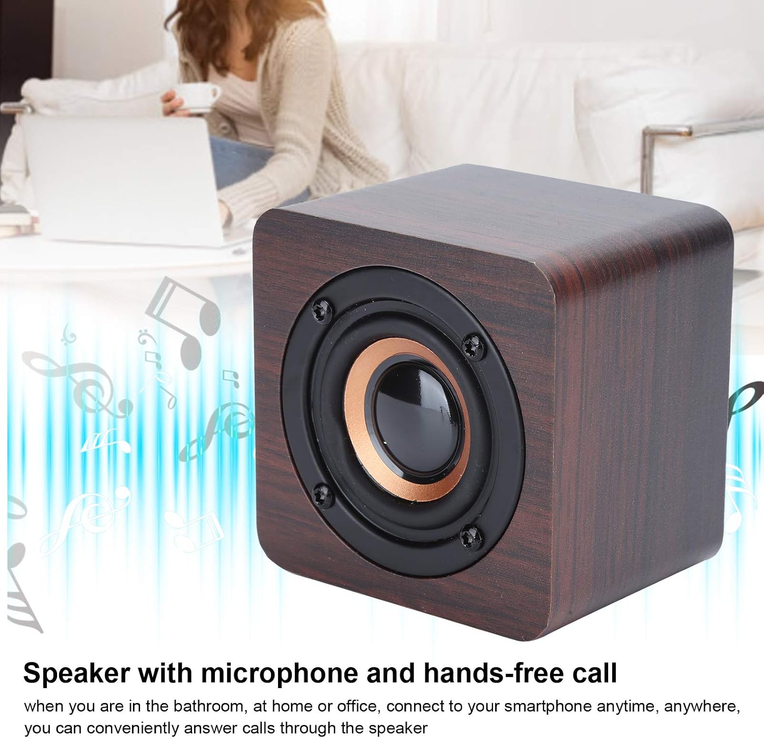Cuifati Retro Bluetooth Speaker with text indicating hands-free call feature