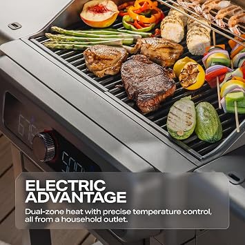 Current Model G2A Dual Zone Smart Electric Grill, Slate