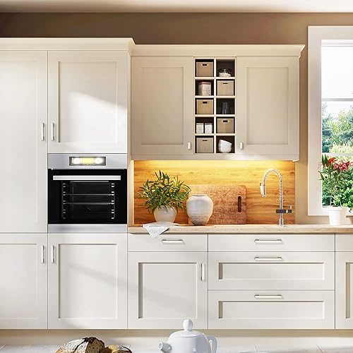 Miniatura 9 de Ravinte Hardware Paquete de 10 tiradores de gabinete, centro de agujero de 5 pulgadas (5.039 in), manijas de níquel cepillado satinado para cajones