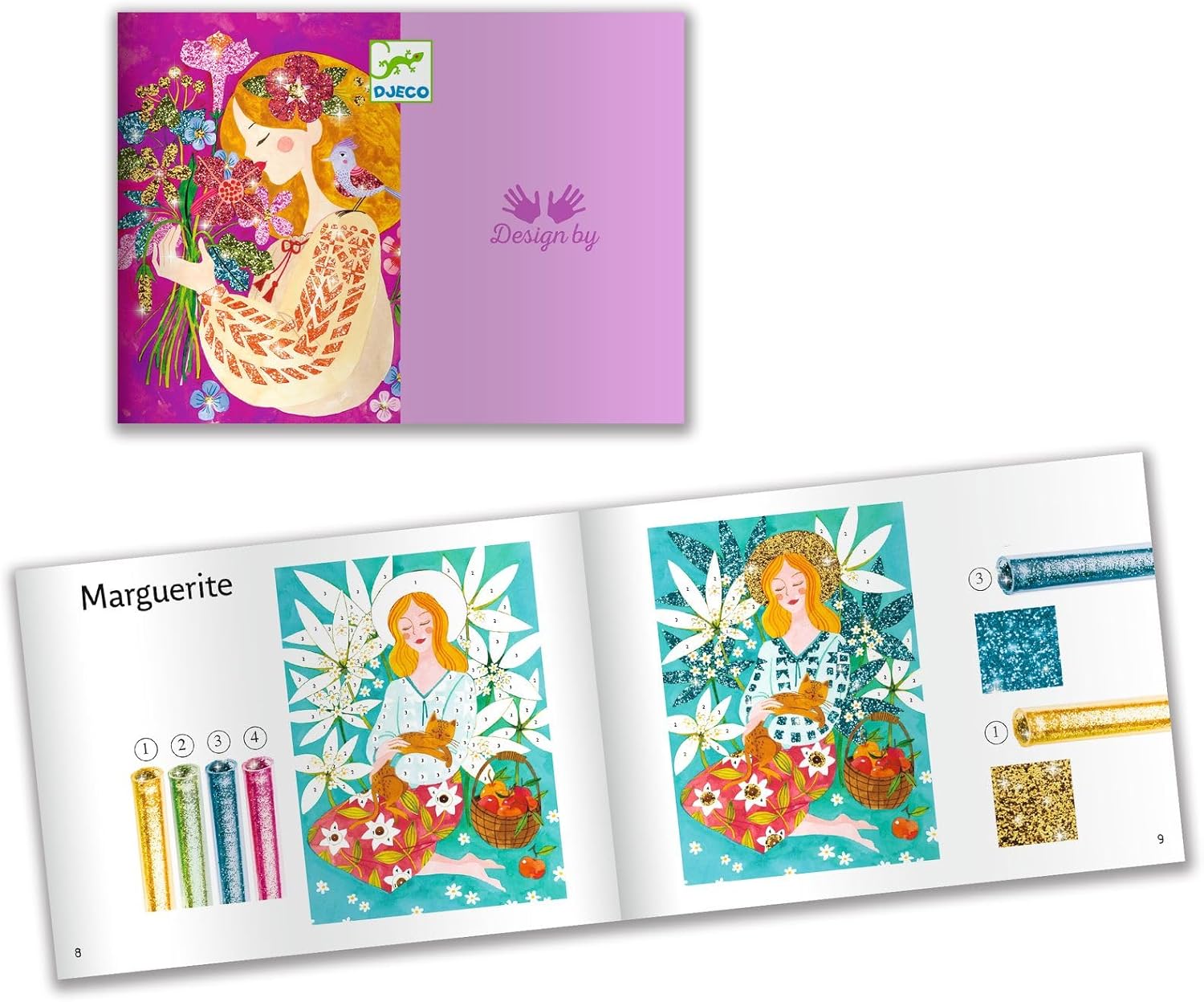 Djeco : Glitter Boards / Flower Smell (Bilingual)