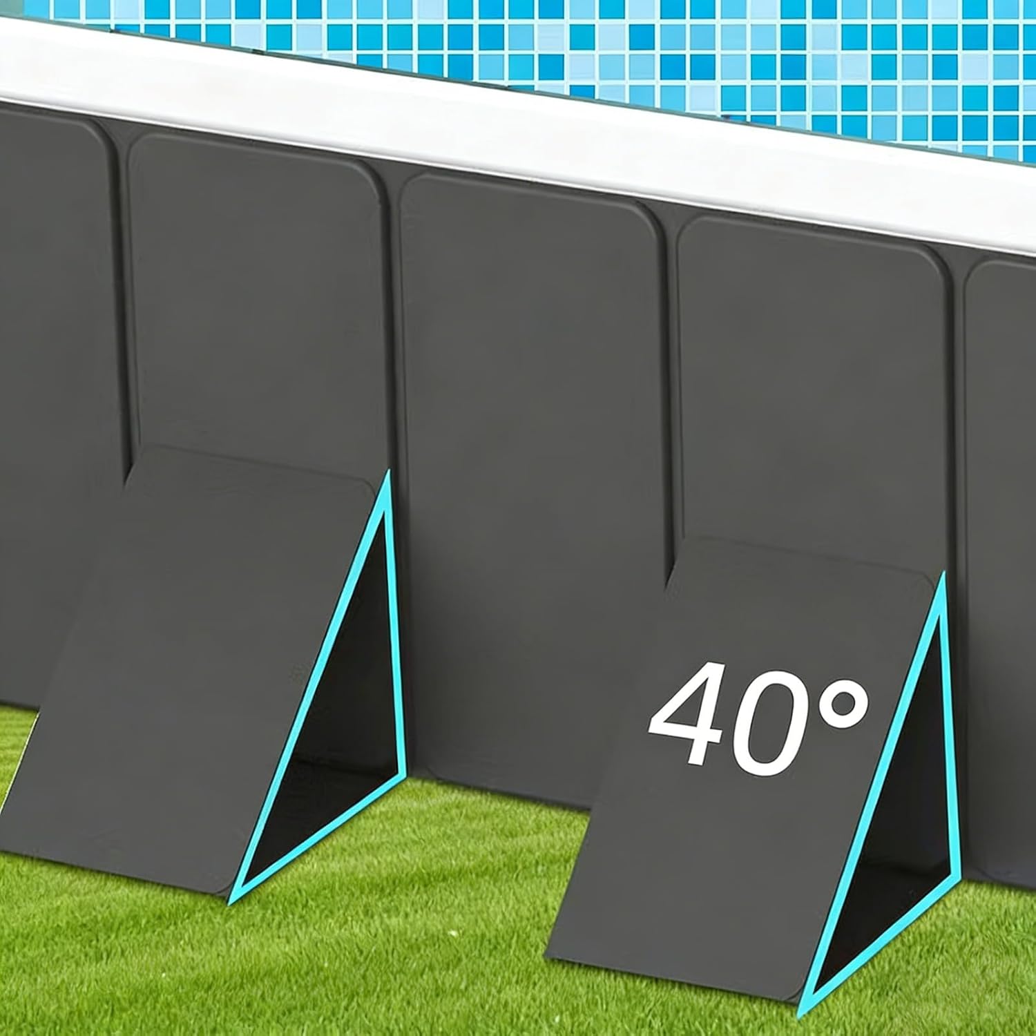 Foldable Swimming Pool, Rectangular Above Ground Swimming Pool for Outdoor Family Square Pool with Drain Plug and Drain Hole, Easy to Assemble Pool for Backyard Dog Pools (116" L x 65" W)
