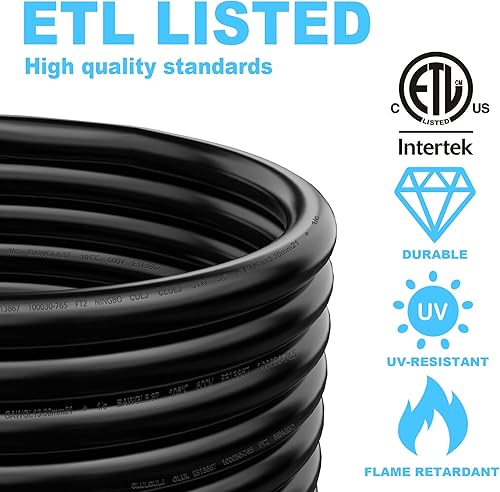 Miniatura 3 de CircleCord Cable de extensión para caravana de 30 amperios y 100 pies, resistente calibre 10, 3 alambres, alambre de cobre puro STW con mango de