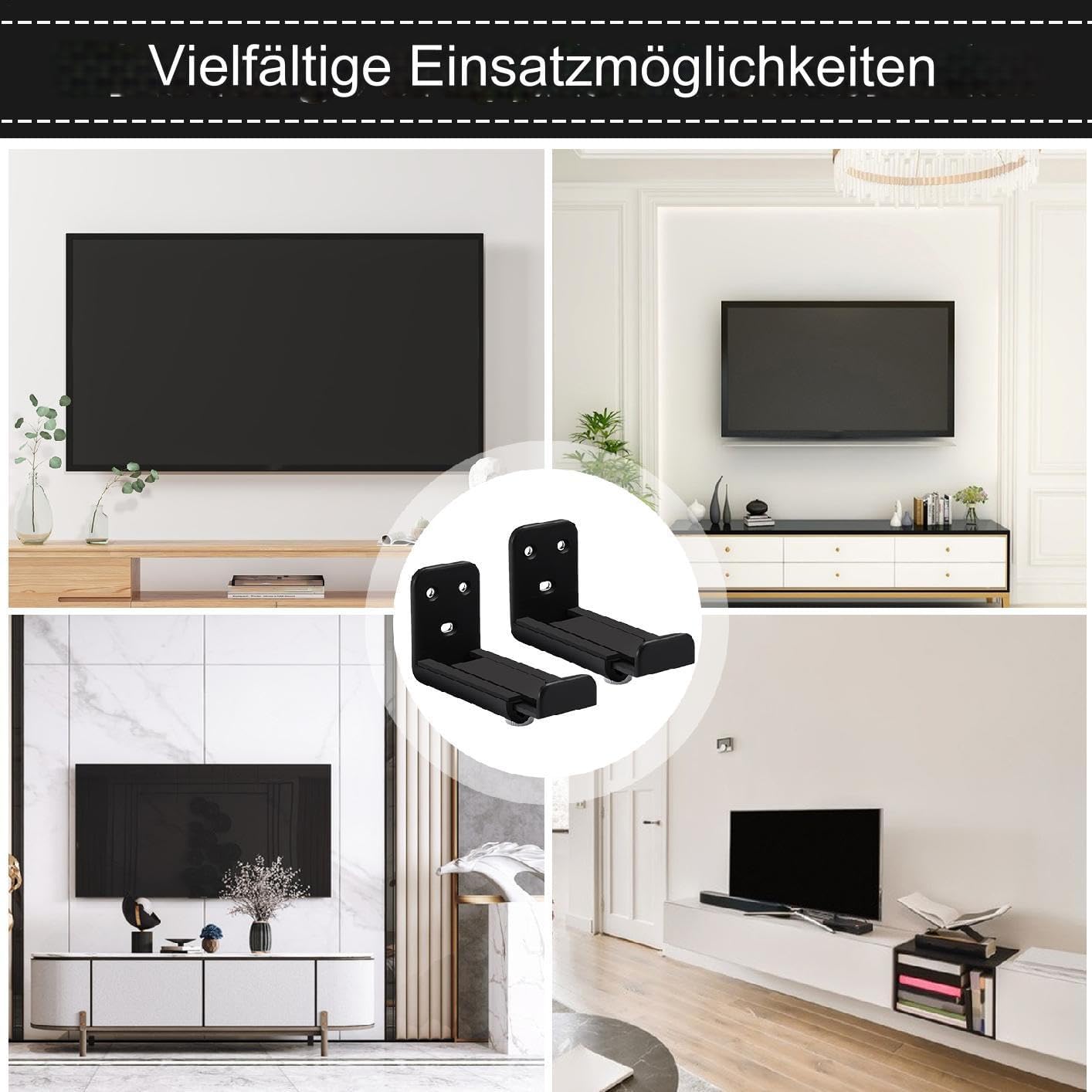 Supporto da parete per soundbar regolabile in altezza, mensola galleggiante, adatta per soundbar da 8,9 a 13,7 cm, per soggiorno, camera da letto, hotel