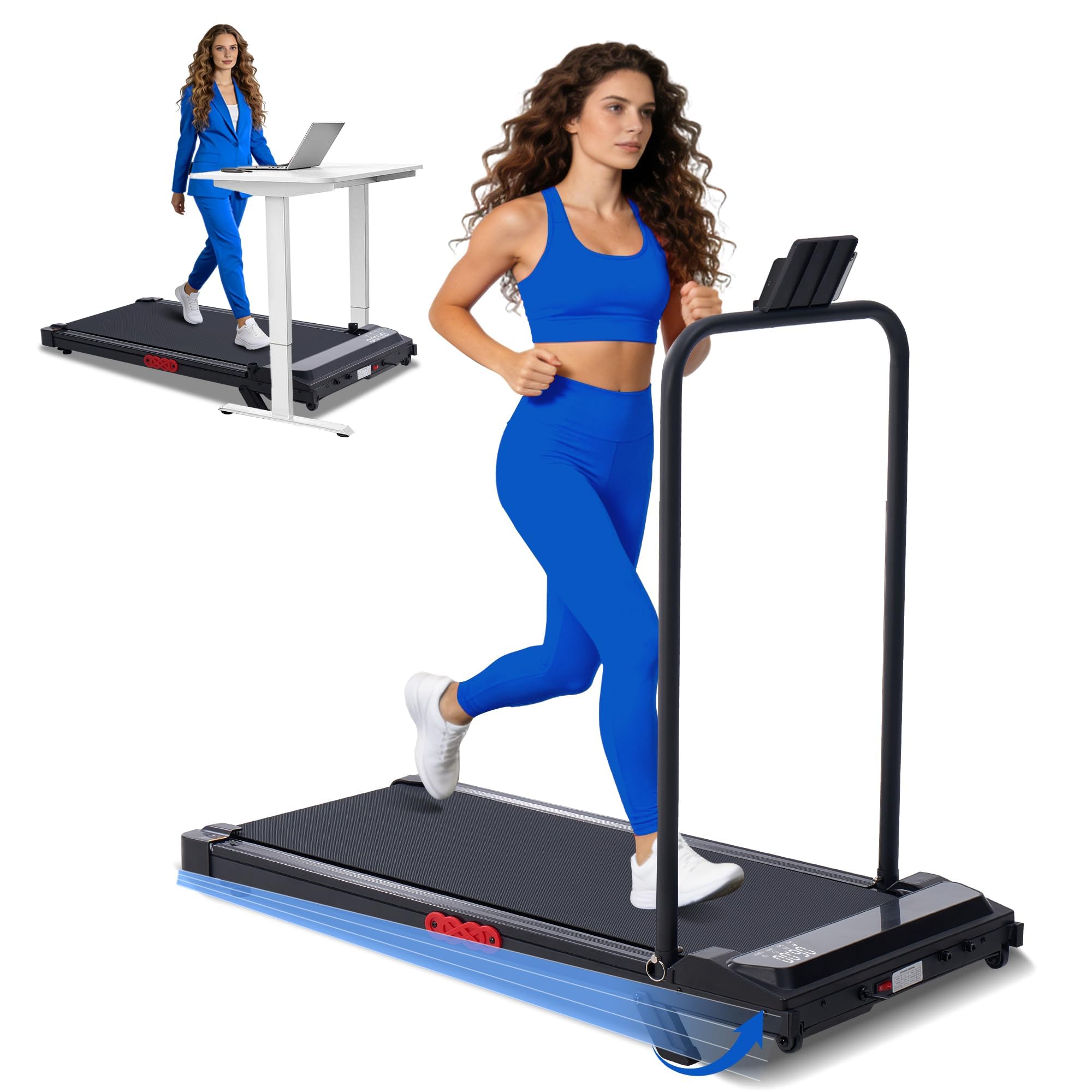 Photo 1 of SUOUER Portable Walking Pad Treadmills for Home with Handle Bar & Incline